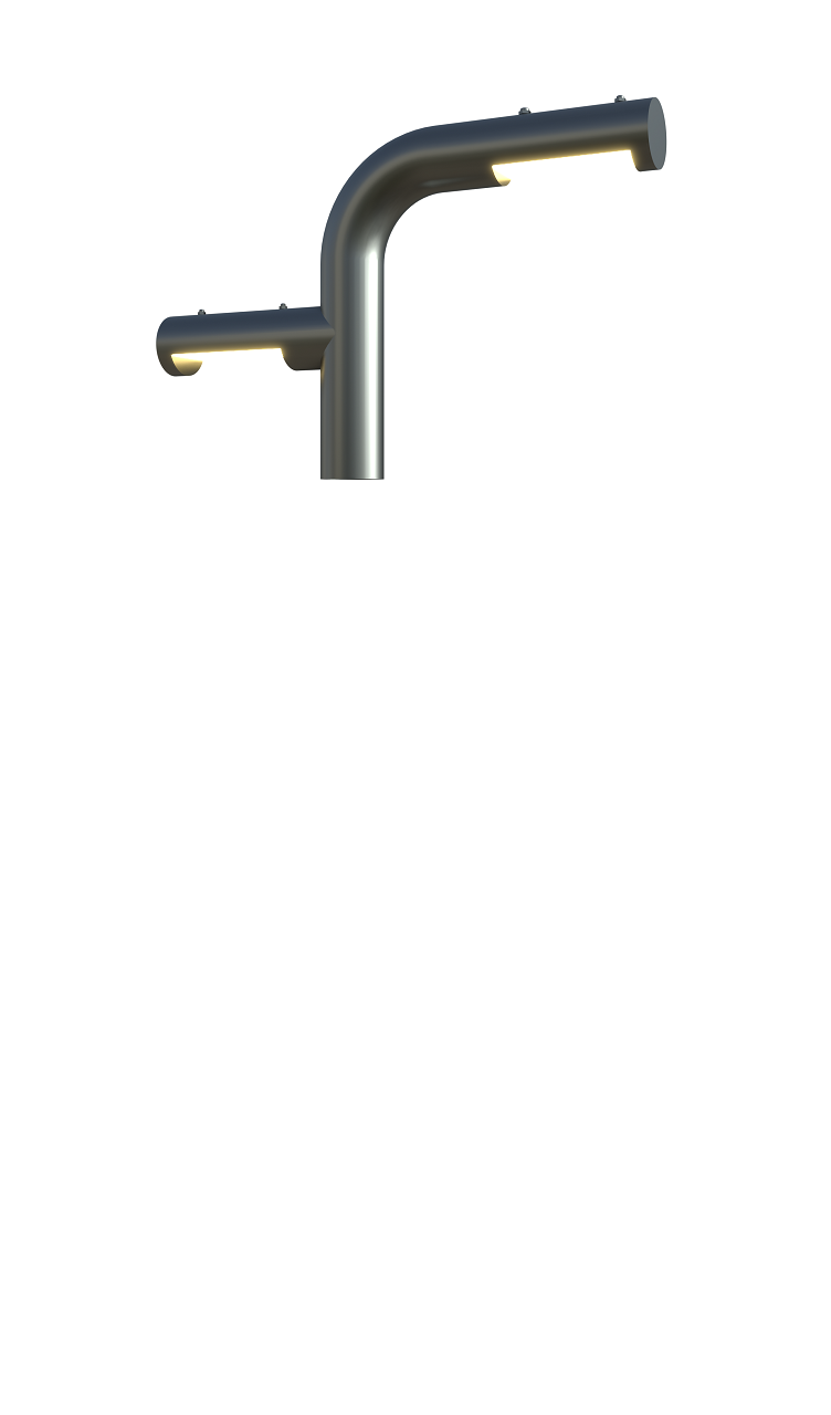 Round LED pole 10 ft. Zagreb OD 4 (Aluminum+powder coating) Two sides 120W 16200Lm